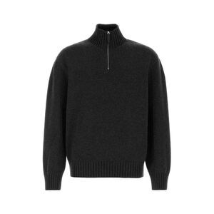 Salvatore Ferragamo Men Slate Cashmere Blend Sweater